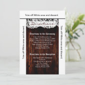 3.5x6 Direction Card Country Dark Barn Wood Lace Kaart (Staand voorkant)