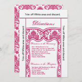 3.5x6 Direction Carte Fusia Pink Damask (Devant / Derrière)