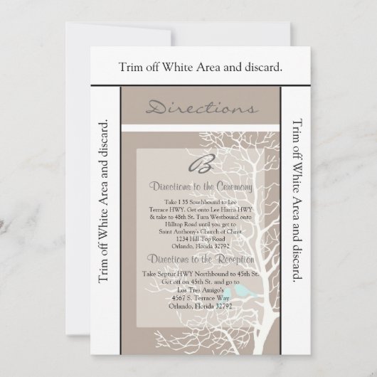 3.5x6 Direction Carte Gris Arbre et oiseaux (Devant)