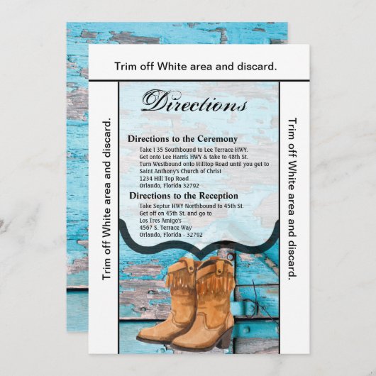 3.5x6 Directions Carte Bleu Botte de porte de gran (Devant / Derrière)