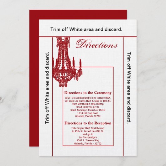 3.5x6 Directions Carte Chandelier cristal Glitz Gl (Devant / Derrière)