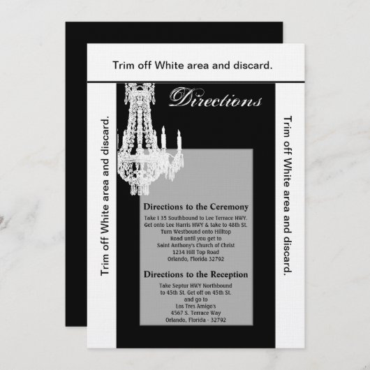 3.5x6 Directions Carte Chandelier cristal Glitz Gl (Devant / Derrière)