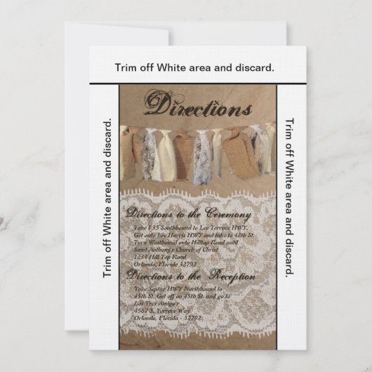 3.5x6 Directions Carte Kraft Bag Bac à dentelle en (Devant)