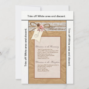 3.5x6 Directions Carte Kraft papier dentelle Twine