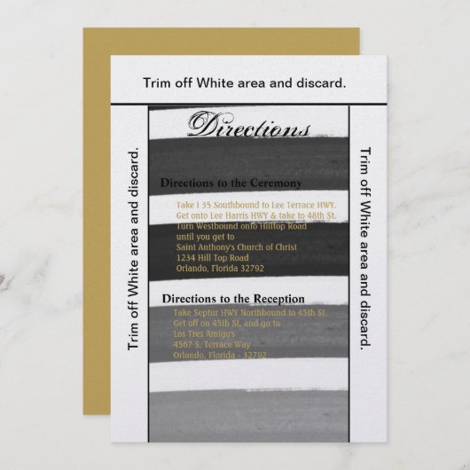 3.5x6 Directions Carte Ombre Stripe Black Line Fad (Devant / Derrière)