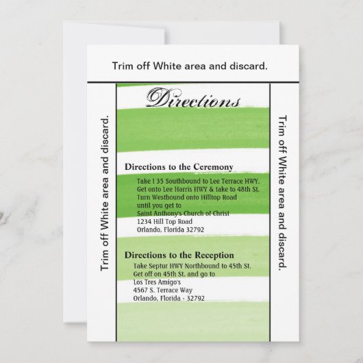 3.5x6 Directions Carte Ombre Stripe Green Line Fad (Devant)