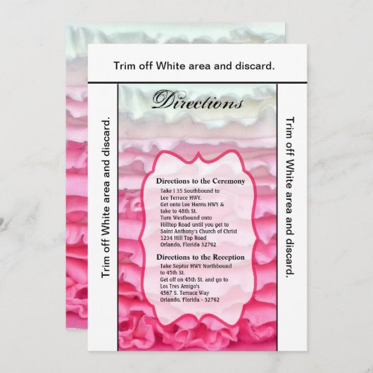 3.5x6 Directions Carte Ombre Stripe Pink Frosting (Devant / Derrière)