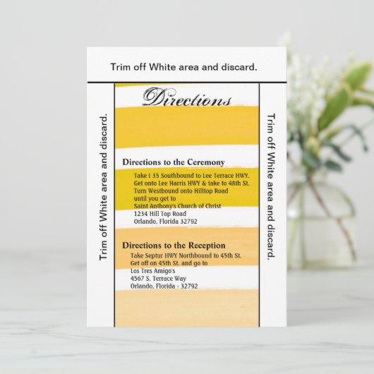 3.5x6 Directions Carte Ombre Stripe Yello Line Fad (Debout devant)