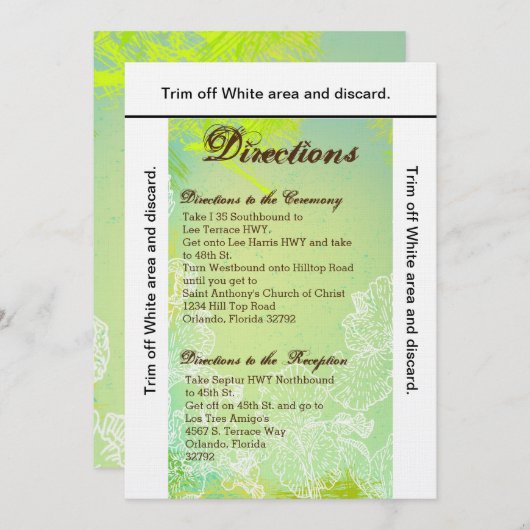 3,5x6 Directions Carte Printemps Hibiscus Flower H (Devant / Derrière)