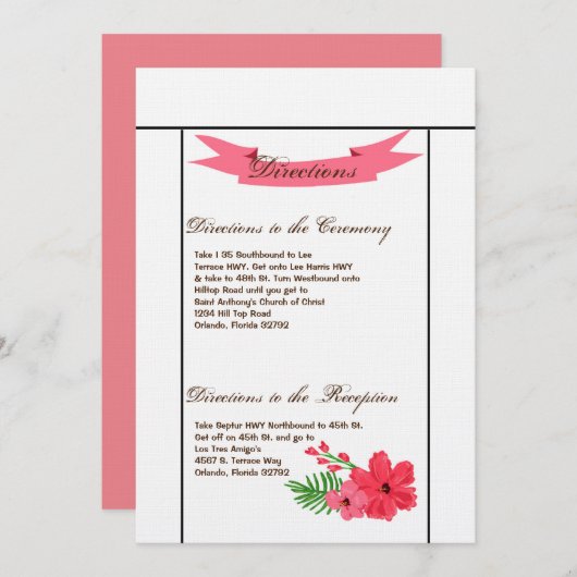 3,5x6 Directions Carte Printemps Hibiscus Flower H (Devant / Derrière)