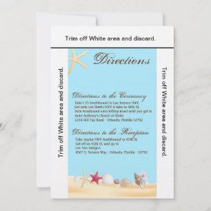 3.5x6 Directions Carte Sea Shells Beach Sand Ocean