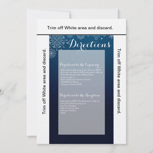 3.5x6 Directions Carte Snowflakes hiver neige glac (Devant)