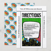 3.5x6 Directions Cartes Bande Dessinée Livre Pop A (Devant / Derrière)