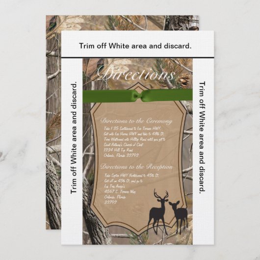 3.5x6 Directions Cartes Chasseurs Camo Camoflauge (Devant / Derrière)