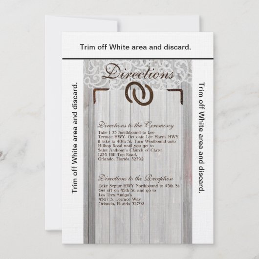 3.5x6 Richtingen Kaart Hoefijzers Hout (Voorkant)