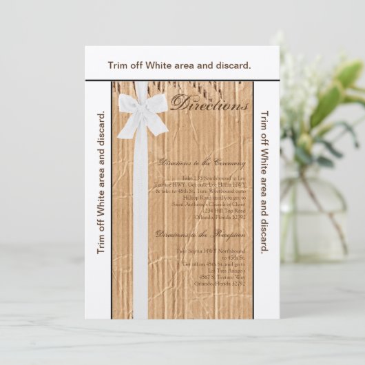 3.5x6 richtingen Kaart Kartonnen Flap Wit Lint (Staand voorkant)