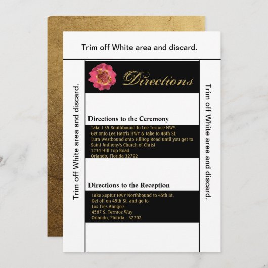 3.5x6 richtingen Kaart Modern Stripe Zwart Wit Co (Voorkant / Achterkant)