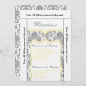 3.5x6 Richtkaart grijs Yello Damask Kaart (Voorkant / Achterkant)