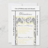 3.5x6 Richtkaart grijs Yello Damask Kaart (Voorkant)