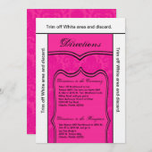 3.5x6 Routebeschrijving Kaart Hot Pink Damask (Voorkant / Achterkant)