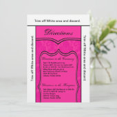 3.5x6 Routebeschrijving Kaart Hot Pink Damask (Staand voorkant)