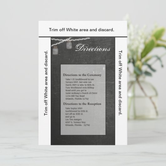 3.5x6 Routebeschrijving Kaart Mason Jar String Lig (Staand voorkant)