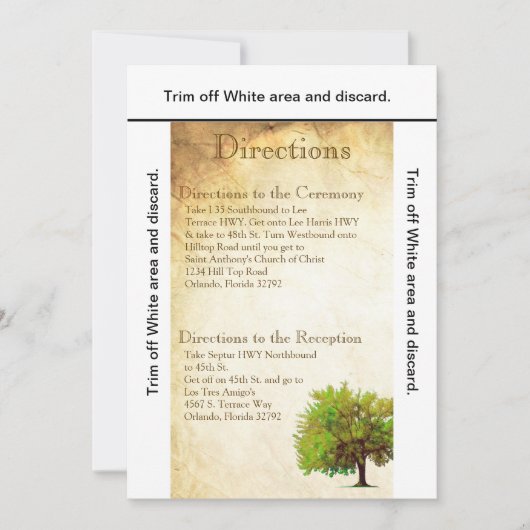 3.5x6 Routebeschrijving Kaart Spring Tree Aged Pap (Voorkant)