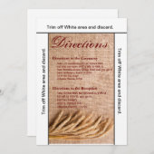 3.5x6 Routebeschrijving Kaart Tarwe op Burlap Sack (Voorkant / Achterkant)