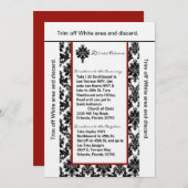 3.5x6 Routebeschrijving Kaart Zwart Rood Damask (Voorkant / Achterkant)