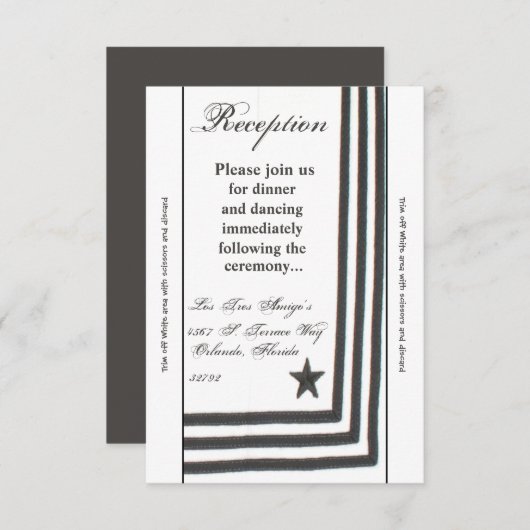 3.5x7 Carte de Réception Bleu Marine Robe d'Été Bl (Devant / Derrière)