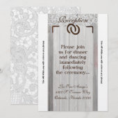 3.5x7 Carte de Réception Fer à Cheval en Bois (Devant / Derrière)