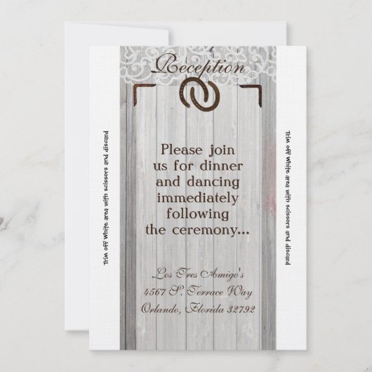 3.5x7 Carte de Réception Fer à Cheval en Bois (Devant)