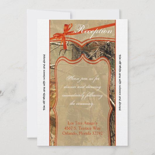 3.5x7 Carte de réception Hunters Camoflouge (Devant)