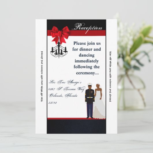 3.5x7 Carte de Réception Marin Uniforme Africain M (Debout devant)