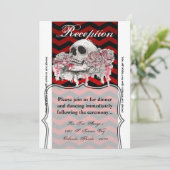 3,5x7 Crâne de la carte de réception Rose gothique (Debout devant)