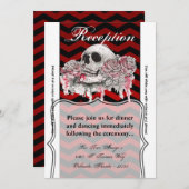 3,5x7 Crâne de la carte de réception Rose gothique (Devant / Derrière)