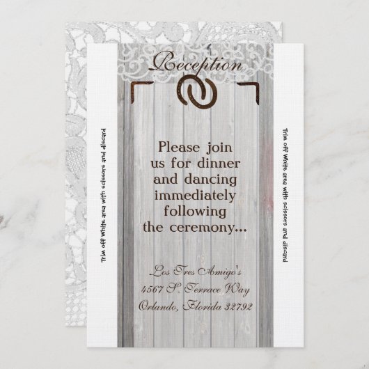 3.5x7 Ontvangstkaart Hoefijzers Hout Kaart (Voorkant / Achterkant)