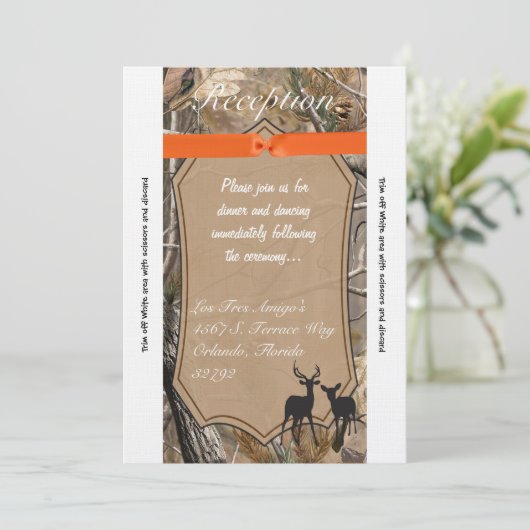 3.5x7 Ontvangstkaart Jagers Camo Camouflage Herten Kaart (Staand voorkant)