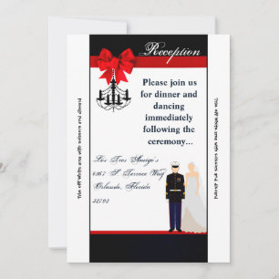3.5x7 Ontvangstkaart Marine Uniform Pak Bruidegom Kaart