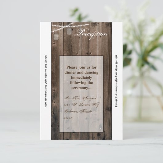 3.5x7 Ontvangstkaart Mason pot slingerlichtjes sch Kaart (Staand voorkant)