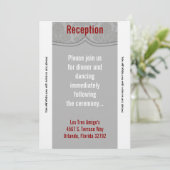 3.5x7 Opvang Kaart Modern Grey Damask (Staand voorkant)