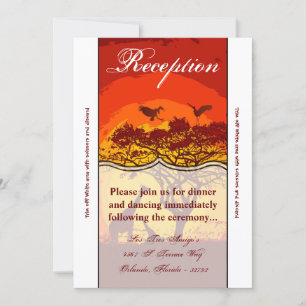 3.5x7 Receptie Kaart African Safari Giraffe Sun