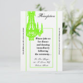 3.5x7 Receptie-Kaart Crystal Chandelier Glitz Glam Kaart (Staand voorkant)