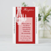 3.5x7 Receptie-Kaart Crystal Chandelier Glitz Glam Kaart (Staand voorkant)