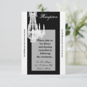 3.5x7 Receptie-Kaart Crystal Chandelier Glitz Glam Kaart (Staand voorkant)