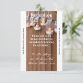 3.5x7 Receptie Kaart Mason Jar kaarslicht nacht (Staand voorkant)