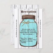 3.5x7 Receptie Kaart Mason Jar Wood Country Rustic (Voorkant / Achterkant)