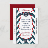 3.5x7 Receptie Kaart Nautisch Ankerkompas Oceaan (Voorkant / Achterkant)