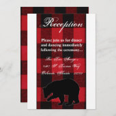 3.5x7 Receptie Kaart Red Buffalo Plaid Beer Zwart (Voorkant / Achterkant)