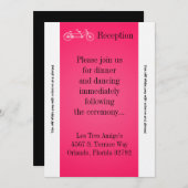 3.5x7 Receptie Kaart Roze Dubbele Fiets (Voorkant / Achterkant)